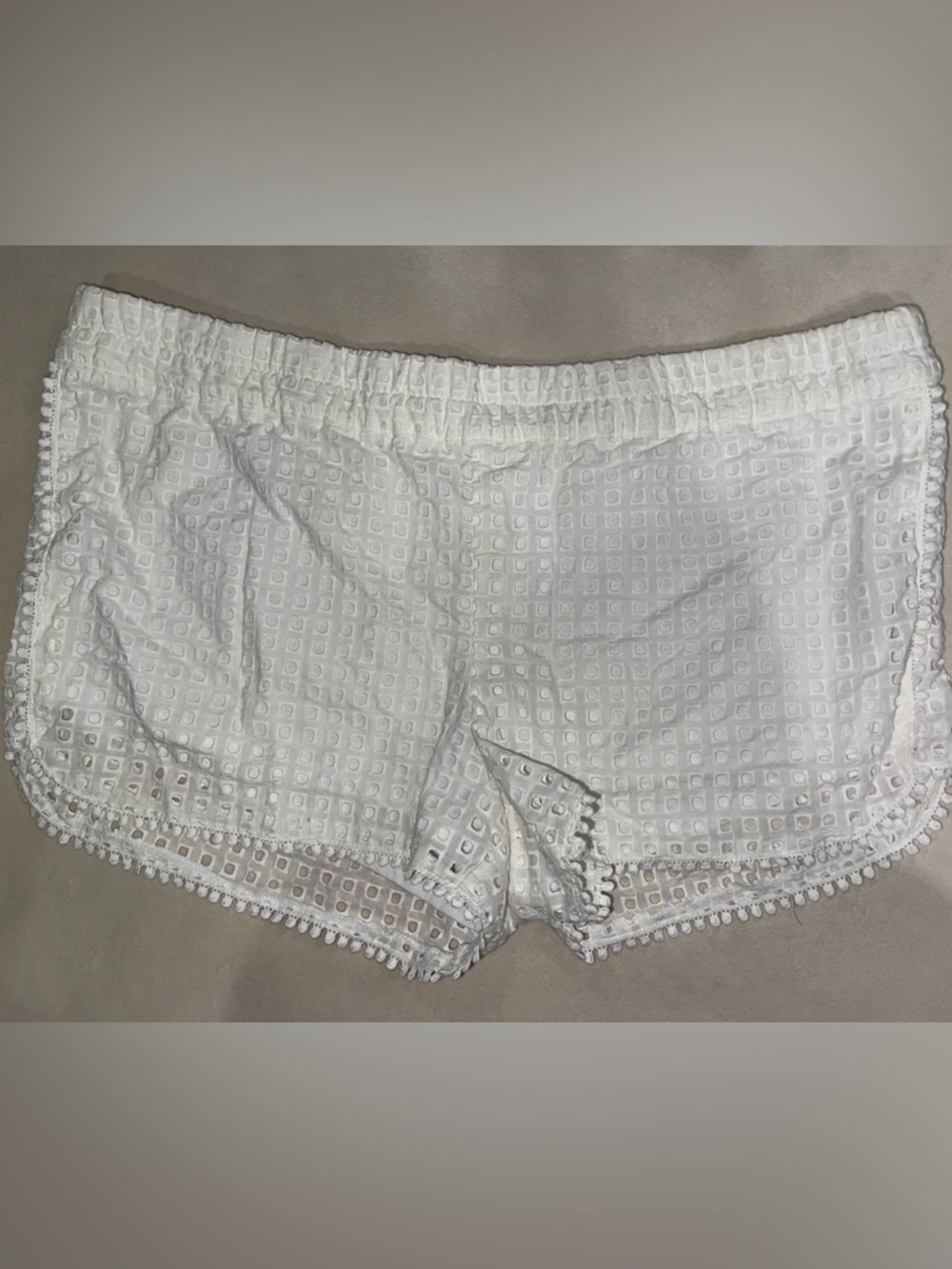 Lilly Pulitzer for Target White Eyelet Pom Pom Trim Athletic Shorts